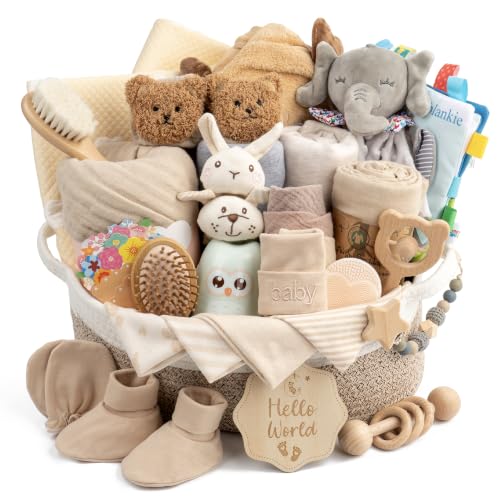 32 Piece Baby Gift Basket – Luxury Curated Baby Gift Basket for Newborn
