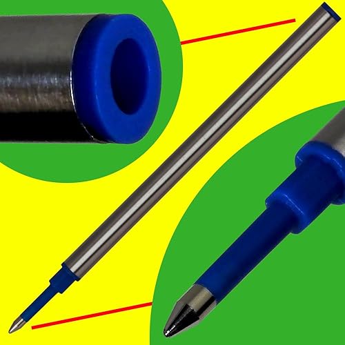 Miniatura 2 de Jaymo Repuesto para Waterman 540961 y Schmidt 5888 - Medidas 4.3 pulgadas  4.291 in de largo - Recambio de bolígrafo roller - 12 azul