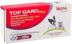 Vermífugo Top Gard Plus 600mg Cães e Gatos Vansil