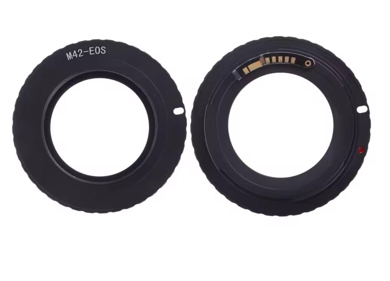 Adattatore obiettivo M42 a EOS EF/EF-S con chip conferma AF, anello in metallo M42-EOS per reflex digitali con attacco EF/EF-S