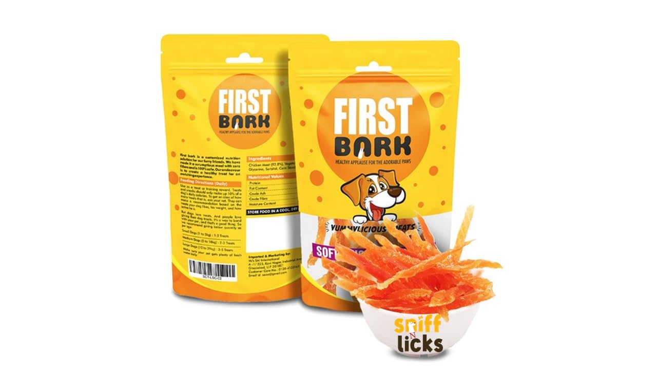 FirstBark Sniff N Licks Chicken Jerky Dog Treats, Human Grade High Protein Chicken, Fully Digestible Healthy Snack & Training Treat, Free from by-Products & Gluten, Soft Chicken Tender (4 X 70g) (B0CT5YYPLJ) Amazon Price History, Amazon Price Tracker