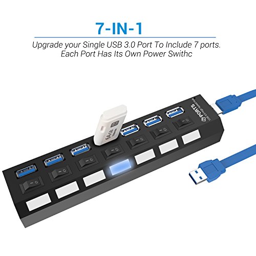 7 Porte USB 3.0 Splitter Adattatore USB HUB