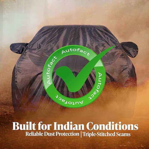 Image of Autofact Premium Car Cover for Baleno 2015-2021 | All Weather Water-Resistant Full Body Car Cover | Light-Weight Triple-Stitched Outdoor Shield with UV Protection, Dustproof & Heat-Resistant