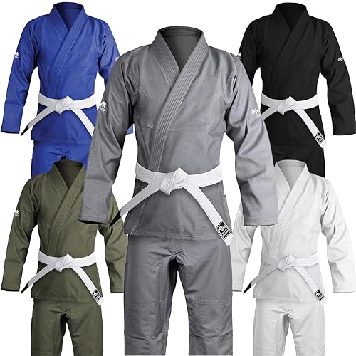 Hawk Sports Brazilian Jiu Jitsu Gi für Damen und Herren mit Jacke, Hose und weißem Gürtel für Kampfsporttraining