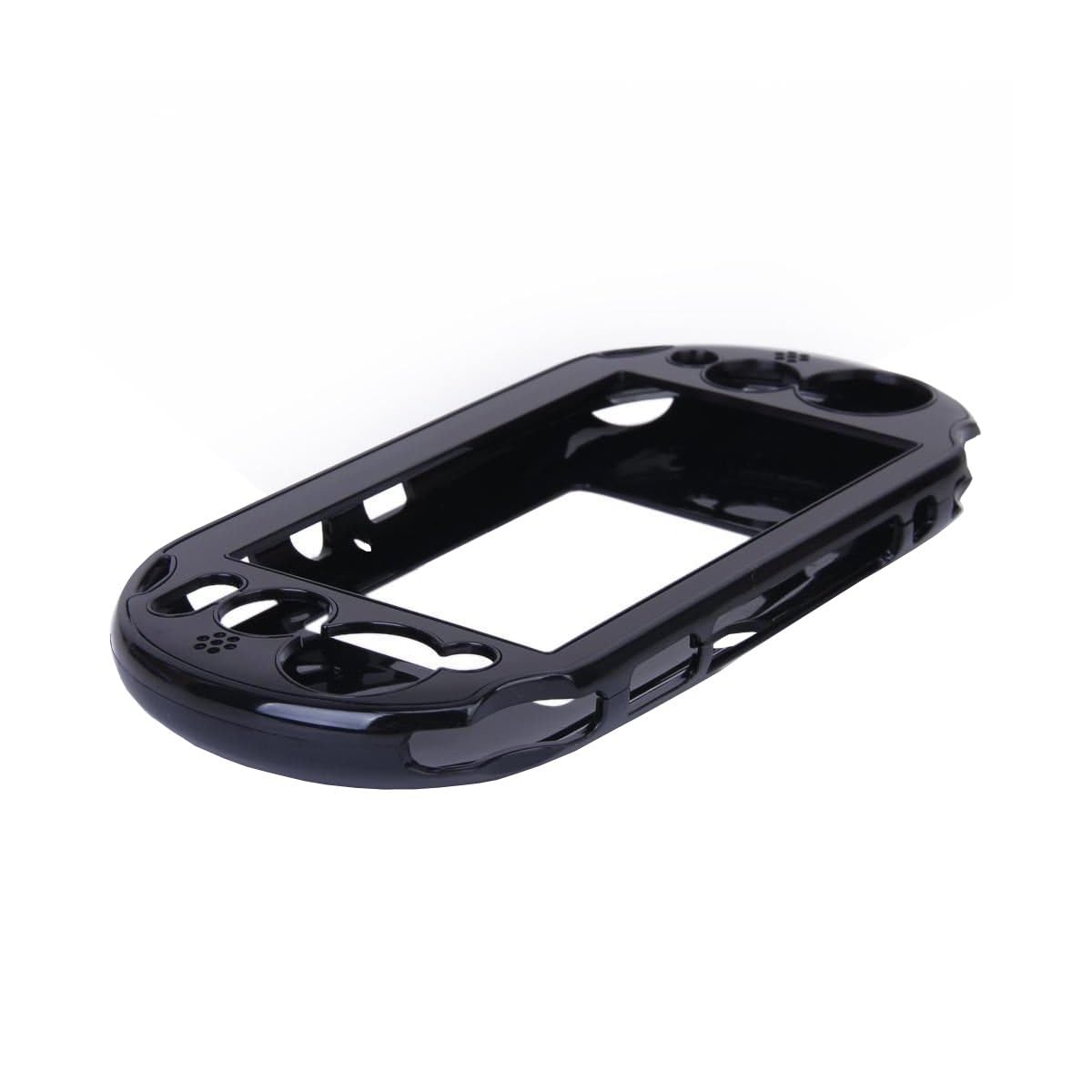 OSTENT Funda Protectora de Piel de Aluminio Metalizada Colorida Compatible con Sony PS Vita PSV PCH-2000 - Color Negro