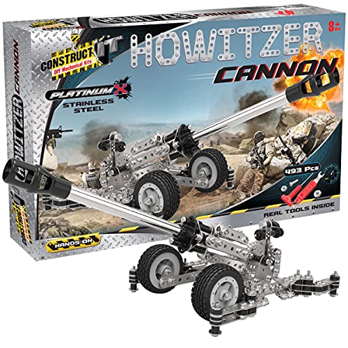 Giocattoli educativi STEM - Costruisci il tuo cannone obice militare con questo set di costruzione Platinum X. Con parti mobili di alta qualità, puoi costruire un modello di cui essere orgoglioso! Questi giocattoli da costruzione STEM insegnano molto più dell'ingegneria e della tecnologia e possono essere apprezzati da bambini e adulti! Potenziare l'apprendimento creativo e lo sviluppo del cervello in modo divertente.
