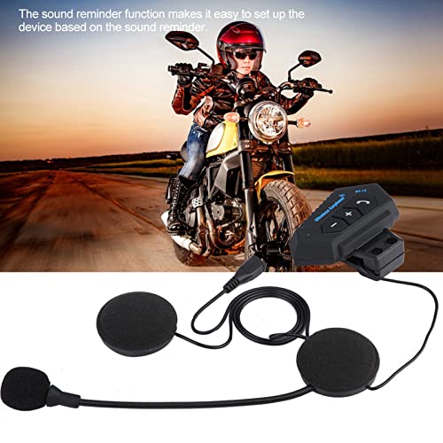BuyWeek Motorradhelm Bluetooth Headsets, Motorrad Helm Gegensprechanlage Bluetooth V5.0 Motorradhelm Kopfhörer Lautsprecher Unterstützen Freisprechen