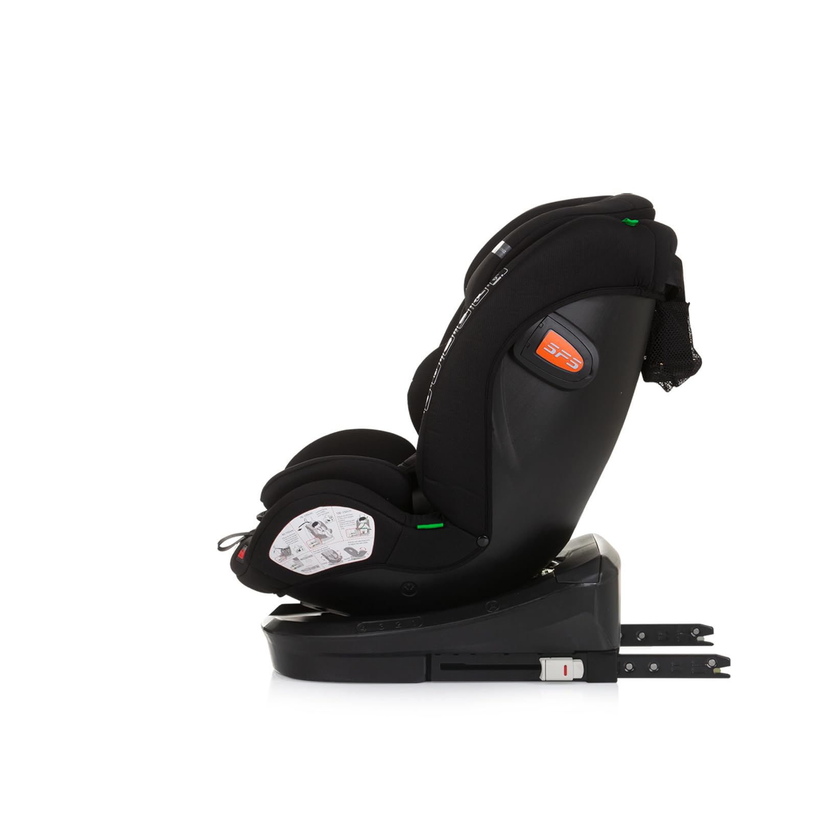 Chipolino seggiolino per bambini Volare i-Size Isofix girevole, top tether, colorazione:nero
