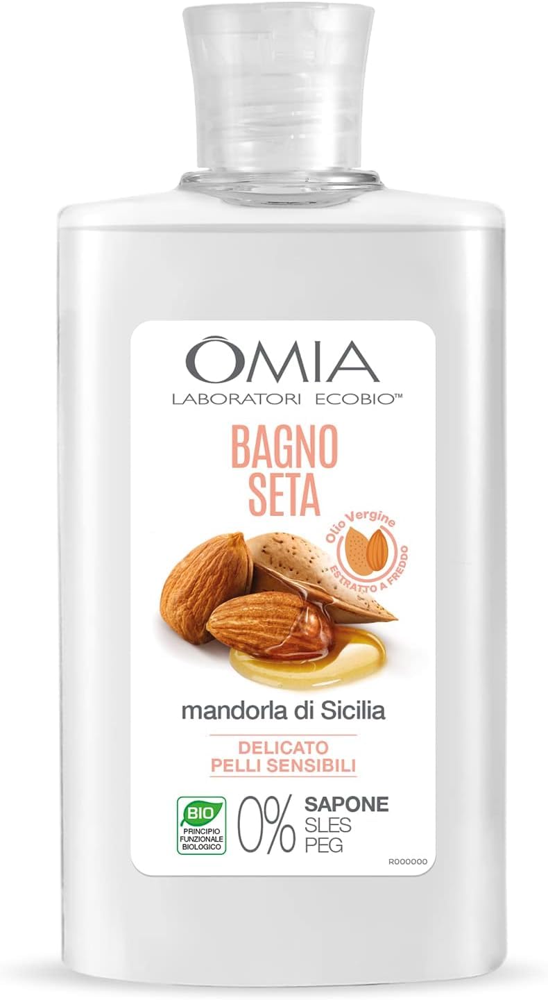 Bagno Seta Erboristico Olio di Mandorla di Sicilia, Bagnoschiuma Ottimo per Pelli Delicate, Secche e Stressate, Azione Idratante, Dona Luminosità ed Elasticità, (2 FLACONI DA 400 ml)