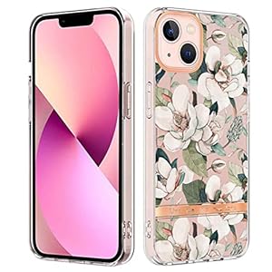Ttimao Hoesje voor iPhone 13 Bloemen Gras Serie Ontwerp Cover Case Ultradunne Zachte Transparante TPU Krasbestendig Anti…