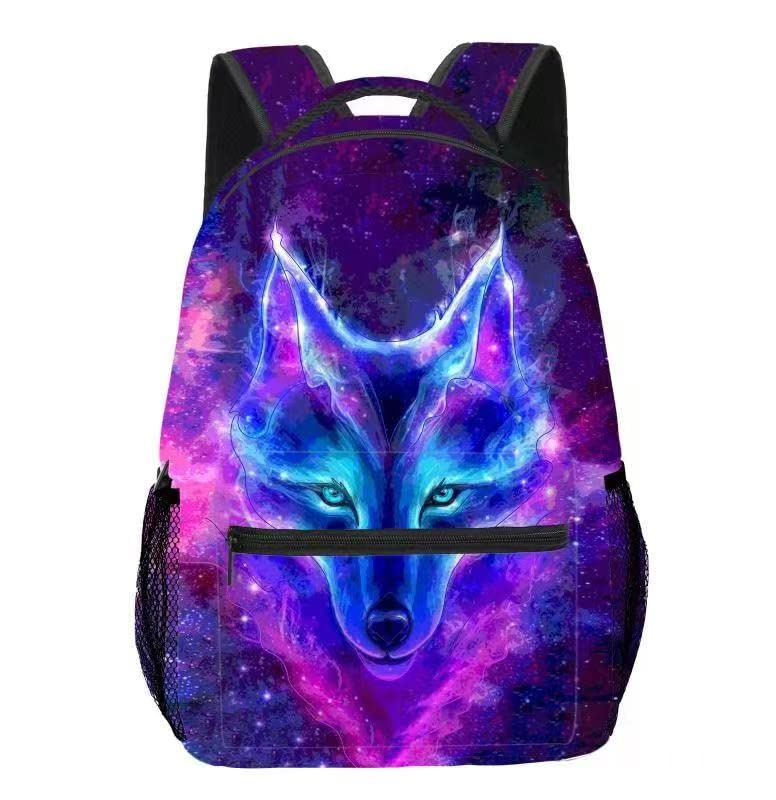 Wolf Galaxy Sky Kids Backpack, Daypack Bag for Men Women Boys Girls School Travel One Size