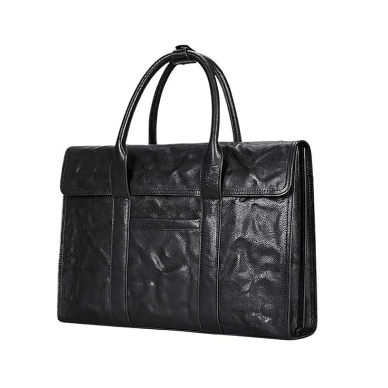 Nordic Men's Handbags, Hand-grained Men's Bags, Cowhide Large Capacity Briefcases for Office Commute