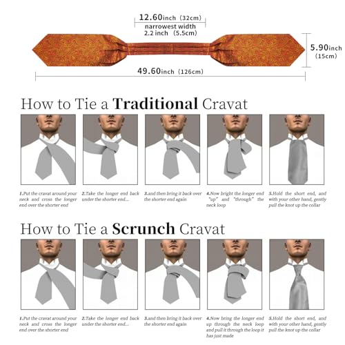Image of DiBanGu 3PCS Ascot Ties for Men Wedding Jacquard Woven Silk Ascot Cravat for Men Cravat Tie and Pocket Square Set