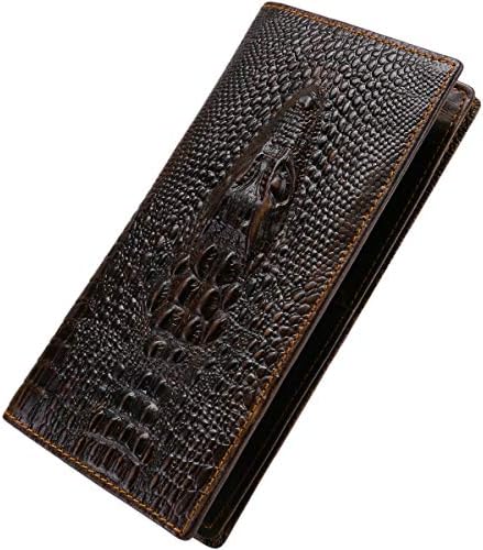 Itslife Men's RFID Vintage Look Genuine Leather Long Bifold Wallet Checkbook Wallets for Men