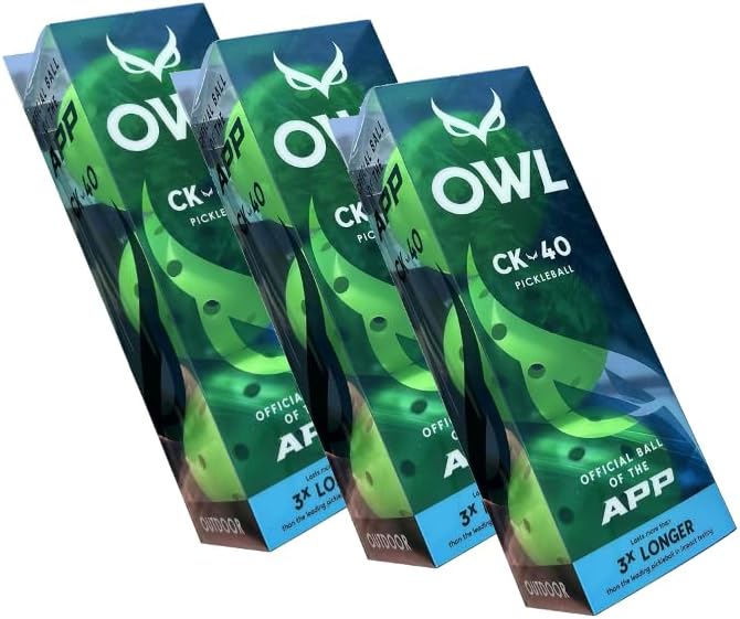 OWL Pelotas deportivas, Pickleball, CK-40 Pickle Balls - Duran 3 veces más, uso en canchas en exteriores e interiores
