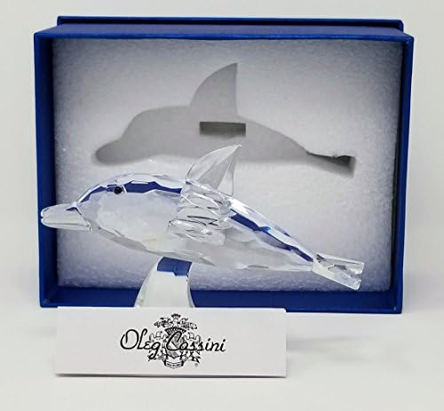 Oleg Cassini Crystal Dolphin Paperweight - 3959 Blue