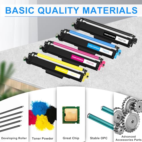 Image of TN227 Toner Cartridge High Yield 4 Pack Compatible for Brother MFC-L3770CDW | TN-227 TN-227BK /C /M /Y Work for HL-L3270CDW HL-L3290CDW HL-L3210CDW MFC-L3710CDW MFC-L3750CDW Printer
