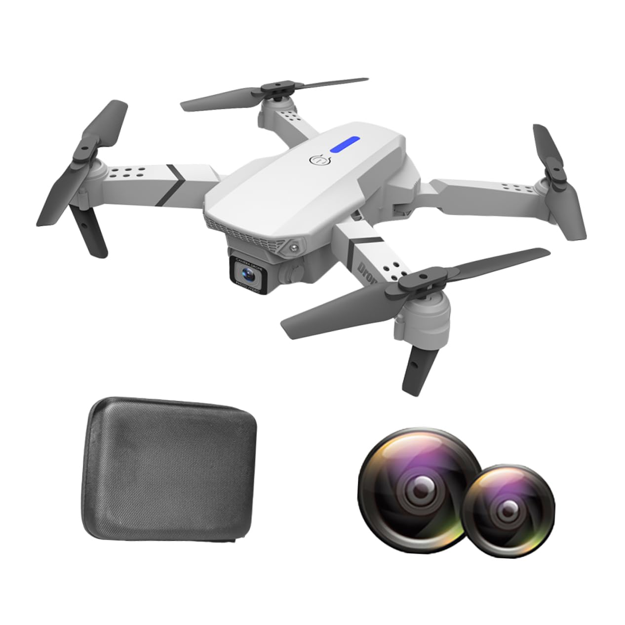 E525 z Dwoma Obiektywami Do Zdjęć Lotniczych 4k w Ultrawysokiej Rozdzielczości Zdalnie Sterowany Dron Składany Dron Torebka Do Przechowywania 4 Tys Zdalnie Sterowany Samolot Biały