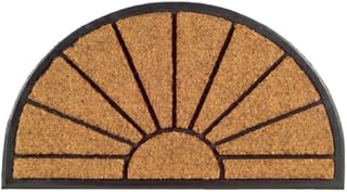 Imports Decor Half-round Rubber Back Coir Doormat, Sunburst, 18-Inch by 30-Inch