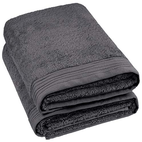 Weidemans Premium 2 Pieces Towel Set Including 2 Exclusive Bath Towels 35" X 70" Color: Dark Grey 100% Cotton |Machine Washable High Absorbency #TOP19