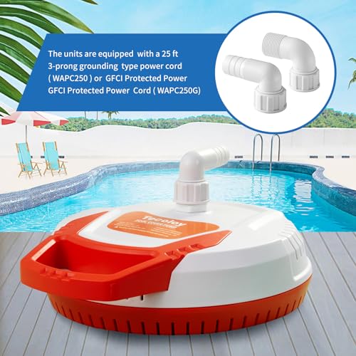 Tecoloy Tecoloy Automatic Pool Cover Pump,115V Above Ground Pool Cover Pump With 26Ft Cable And 2 Adapters,1500 Gph Flow Submersible Water Pump,Swimming Pool Cover Pump Water Removal For Pool And Pond thumb #3