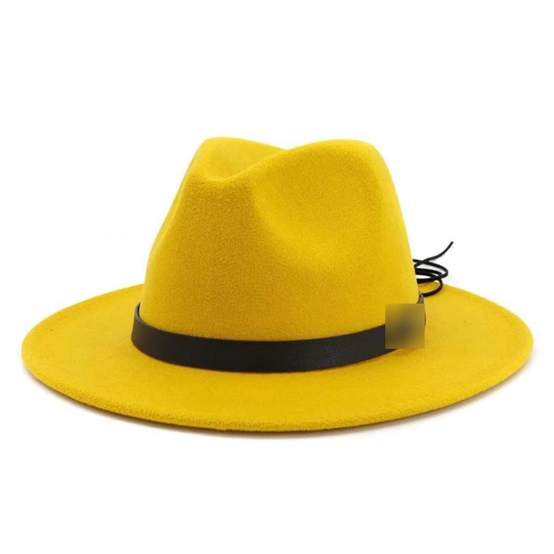 Suwequest Cappello da donna e da uomo, in feltro di lana, a tesa larga, stile jazz, da cowboy, trilby, per feste formali