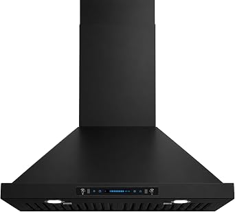 JOCO 30 Inch Black Wall Mount Range Hood, 900 CFM, Gesture Touch Remote