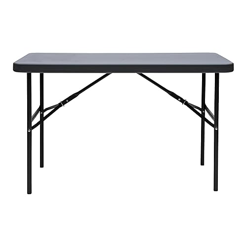 Iceberg IndestrucTable Too - Mesa plegable de resina para banquetes, 24 x 48 pulgadas, color carbón