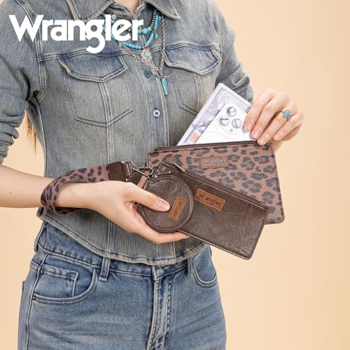 Image of Montana West X Wrangler Keychain Wallets for Women Dual Pouch Wristlet