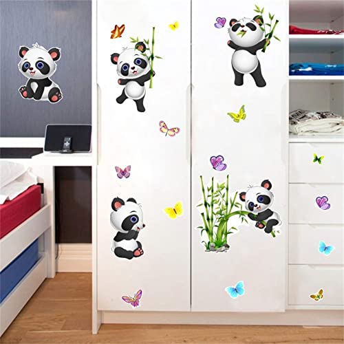 Vinilos decorativos de pared con panda y mariposa 10x11 pulg miniatura 4