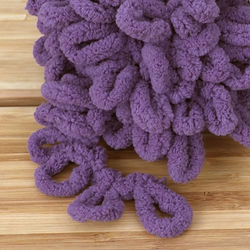 JubileeYarn Fun Finger Loops Yarn - Polyester Jumbo Weight Loop Yarn - 100g/Skein - Grape Compote - 6 Skeins - Image 3
