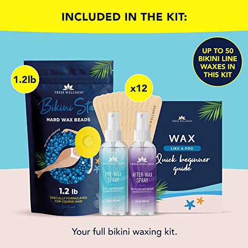 Tress Wellness Bikini Star 1.2lb Hard wax beads with Pre & After spray - For sensitive skin - Up to 50 waxes - Image 3