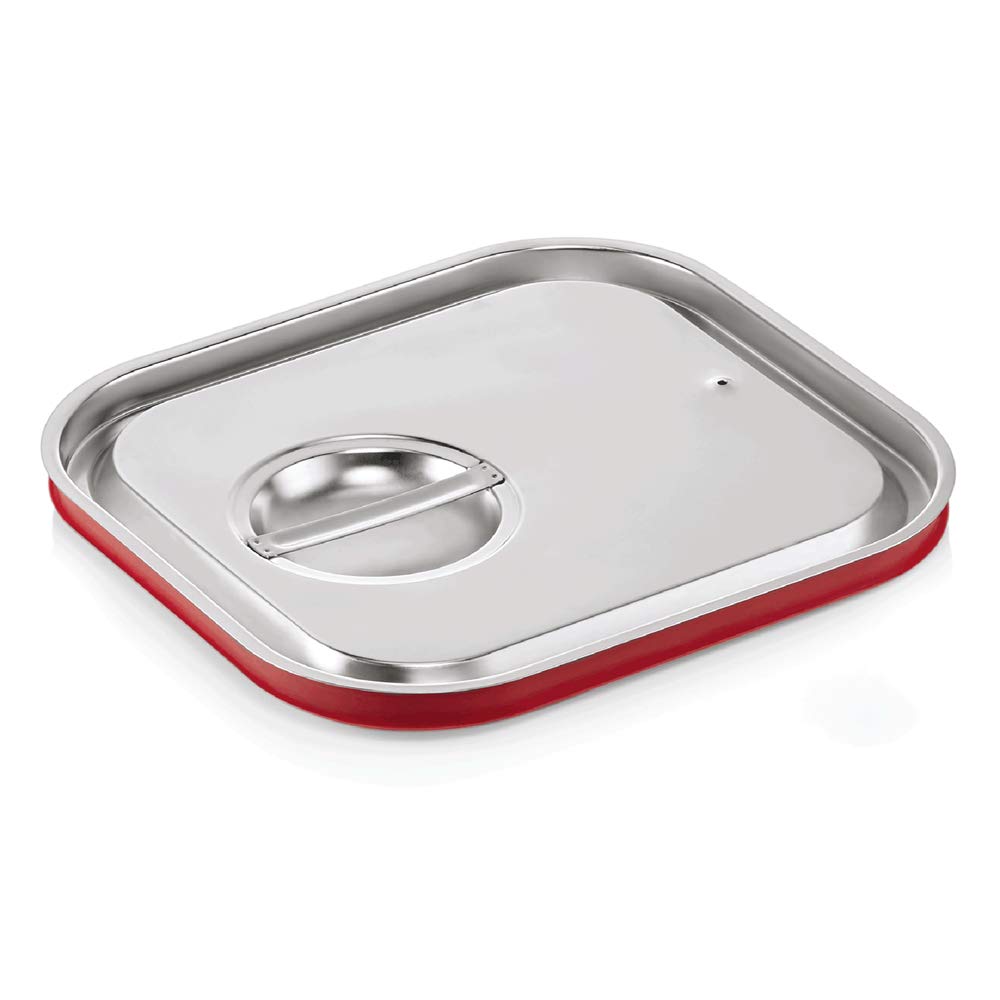 WAS 7023 004 - Coperchio in acciaio al cromo-nichel con guarnizione inferiore in silicone, per contenitori della serie 70 Gastronorm, 2/3 GN