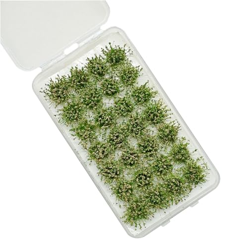 Woohome 120 PCS Miniature Colorful Flower Cluster, 4 Color Static Grass Tuft Model Vegetation Groups Static Grass Tufts for DIY Model Train Landscape Railroad Scenery Grass Tufts Flower - Image 4