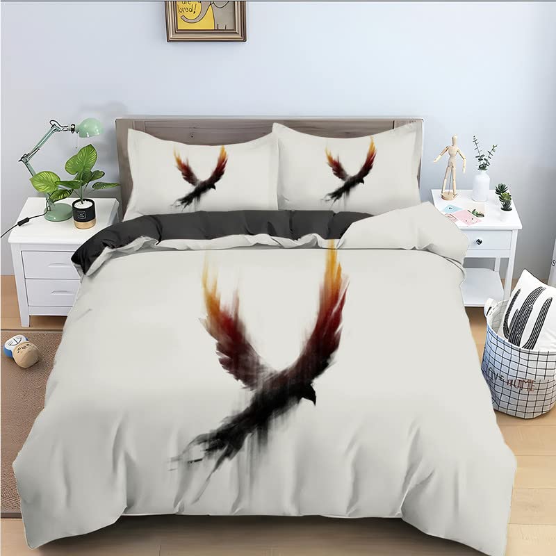Housse de couette 140x200 motif oiseau blanc pour embellir la chambre de vos enfants ou ados