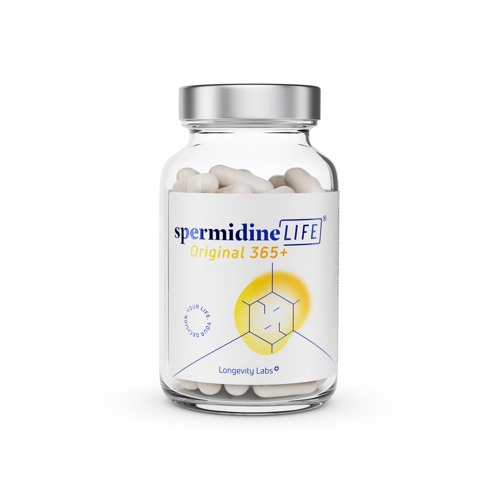 spermidineLIFE Originale 365+ 2 mg di spermidina da CelVio Estratto di germe di grano con zinco e vitamina B1 – Capsule vegane per il supporto quotidiano del rinnovamento cellulare e dell'autofagia