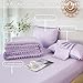 PERFEMET 5 Pcs Girls Lavender Comforter Sets Full Boho Pom Pom Fringe Bedding Comforter with Sheet Set Soft Cute Purple Girls Bed in A Bag for All Season(Lavender, Full)