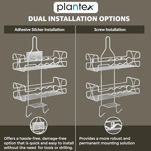 Image of Plantex Self Adhesive Bathroom Shelf for Wall /Stainless Steel 5in1 Multipurpose Bathroom Shelf and Rack /Shower Caddy /Bathroom Storage Shelf /Soap Holder /Bathroom Accessories for Home (Chrome)