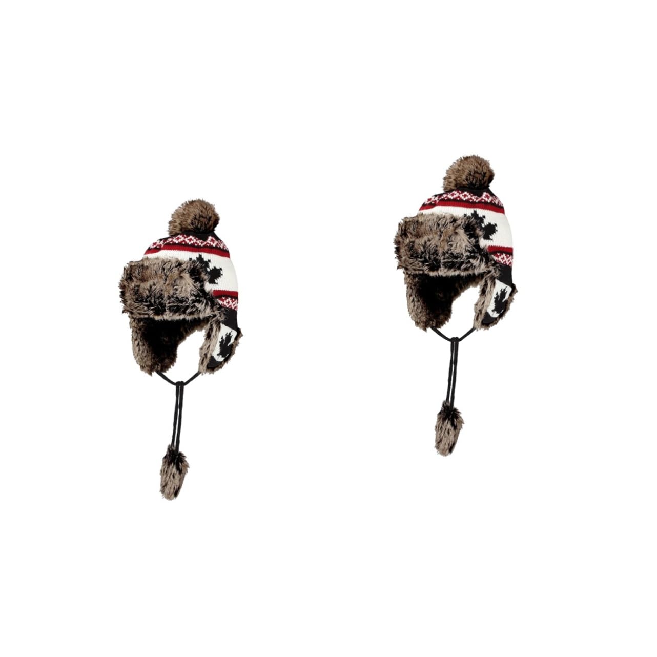 PACKOVE 2piezas Gorro De Lana Orejeras Gorro Portátil y Cálido Para Clima Frío Decorado Pompones Para Actividades Al Aire Como Esquí y Senderismo
