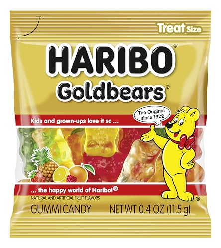 HARIBO Goldbears, Gummi Candy, 22.8 oz Tub (54 Packs) Assorted Flavors