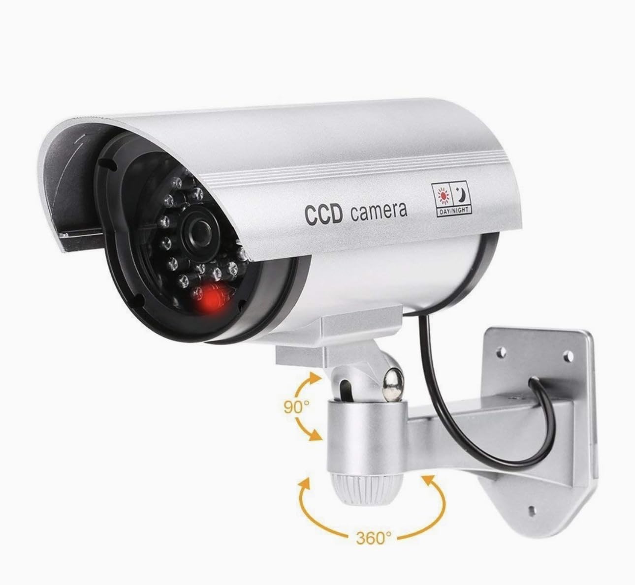 Dummy CCTV Camera | Outdoor & Indoor Security Camera | IR Night Vision | Battery Operated | 360° Rotating Fake Camera with Red LED Light | White-image-33