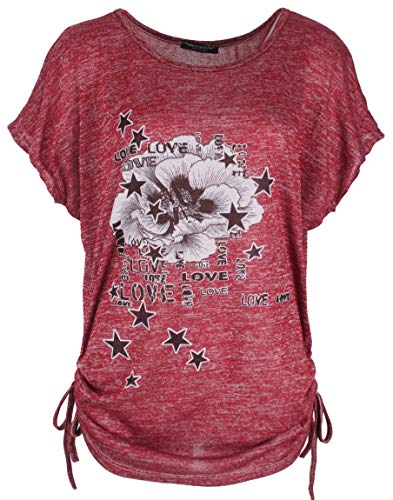 Emma & Giovanni - Sommer T-Shirt/Oberteile Kurzarm - Damen (# Bordeaux, 42-44)