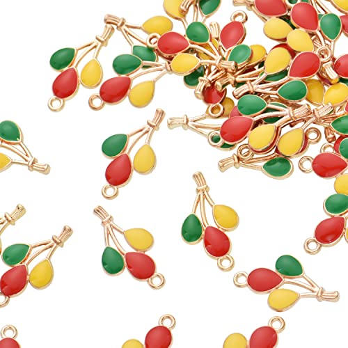 Image of Pack of 80 Balloons Mod.2 Enamel Charms Gold Plated Colored Pendants Hawaii Style Accessories for Necklace Bracelet Jewelry Making DIY Crafting