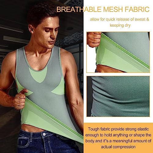 Terland Mens Running Vest Compression Shirt Sleeveless Sport Workout Vest Quick Dry Athletic Gym Muscle Tank Top Blue #TOP1