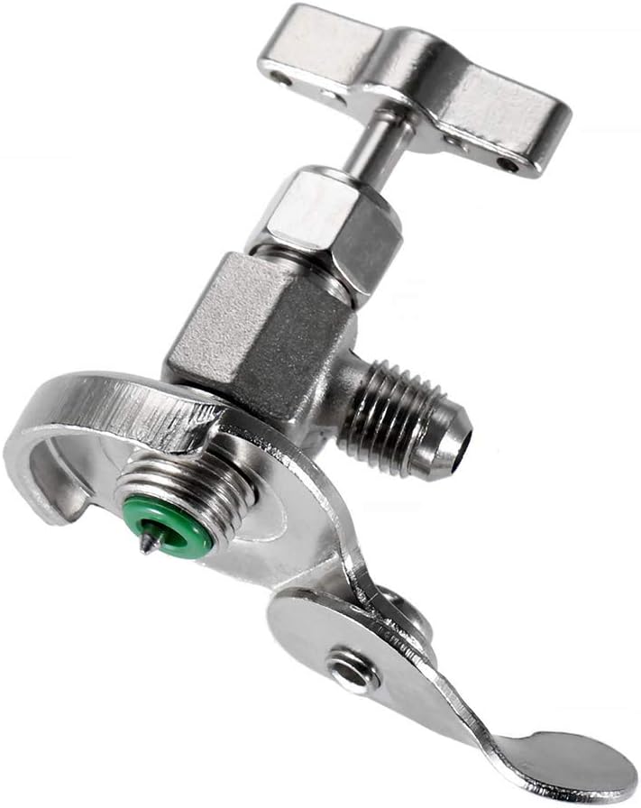 R134A Can Tap, Dispensing Valve Bottle Opener, Universal Refrigerant Dispenser Valve Tool, 1/4 SAE for R12 R22 R502 Air Conditioning