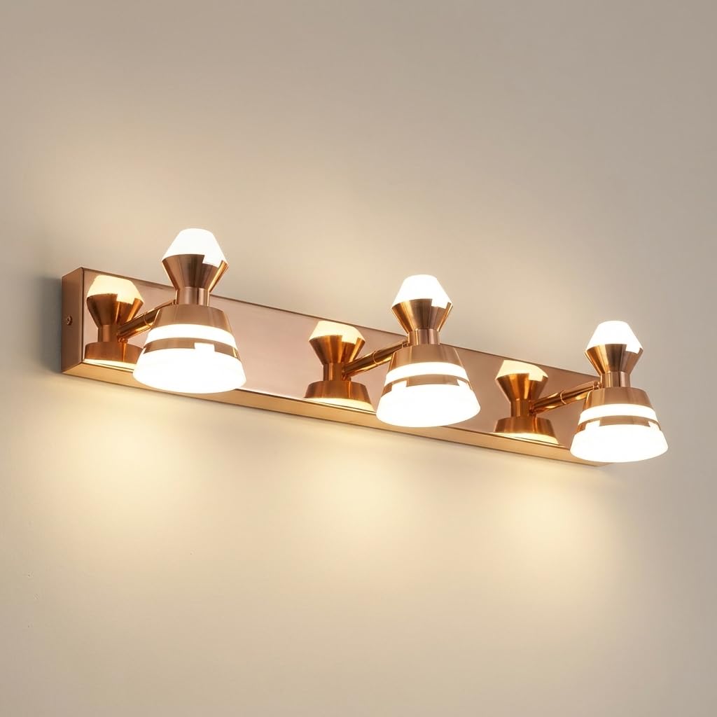 Proudome Rose Gold Up & Down Picture Light, LED Vanity Wall Light for Bathroom Mirror & Dressing Table, Modern Decorative Wall Mounted Light for Makeup Area & Indoor Lighting 3