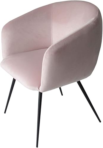 HomeRoots Velvet, Metal Pink Velvet Modern Dining Chair