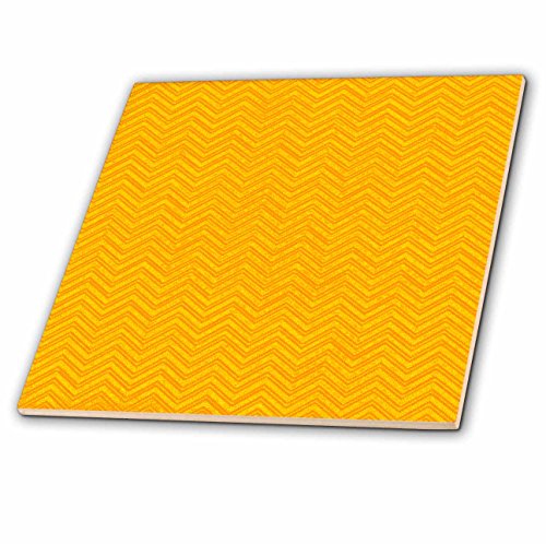 3dRose ct_164150_5 A Yellow Chevron Pattern Glass Tile, Multi