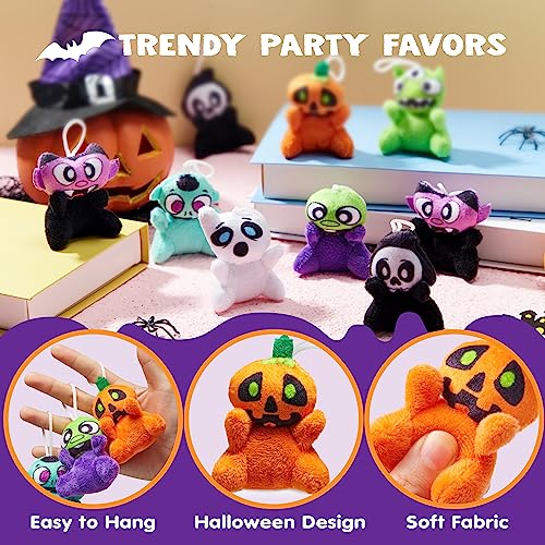Image of JOYIN 28 PCS Halloween Mini Plush Toy Assortment with 7 Characters, Mini Halloween Plush Toy Bulk for Kids Trick or Treating, Classroom Party Favors Supplies Prizes, Goodie Bag Stuffers Fillers