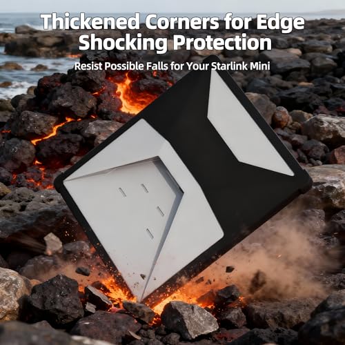 Image of Starlink Mini Cover, Starlink Mini Protective Cover Liquid Silicone Sleeve Accessories for Camping Outdoor Protector from Scratching Hailstone Black